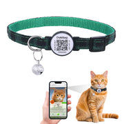 Breakaway Cat Collar with QR ID Tag & Bell | Fluffy Fussion