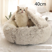 2-in-1 Plush Pet Bed (Round & Warm)