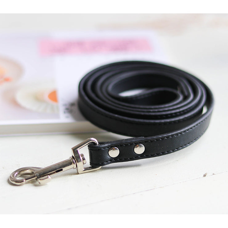 Leather Dog Collar and Leash Set - Fluffy Fussion