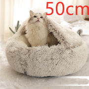 2-in-1 Plush Pet Bed (Round & Warm)