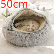 2-in-1 Plush Pet Bed (Round & Warm)