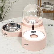 Automatic Pet Dog Cat Feeder with Fountain 1.8L Bowl