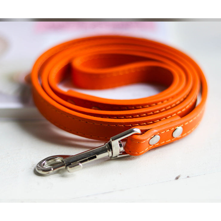 Leather Dog Collar and Leash Set - Fluffy Fussion