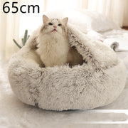 2-in-1 Plush Pet Bed (Round & Warm)