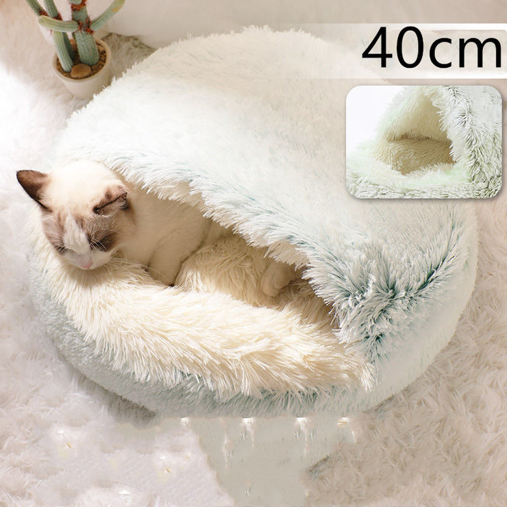2-in-1 Plush Pet Bed (Round & Warm)