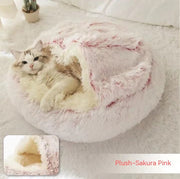 2-in-1 Plush Pet Bed (Round & Warm)