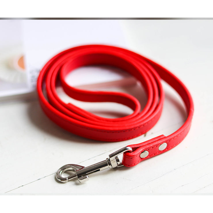 Leather Dog Collar and Leash Set - Fluffy Fussion