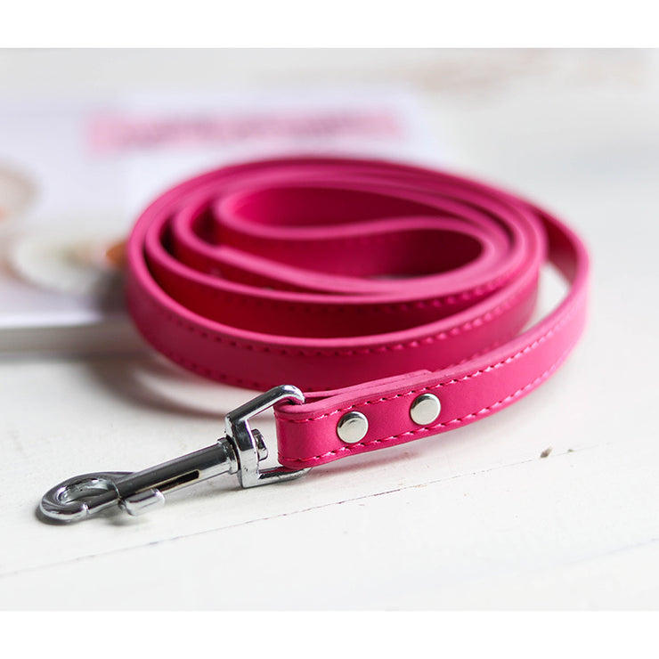 Leather Dog Collar and Leash Set - Fluffy Fussion