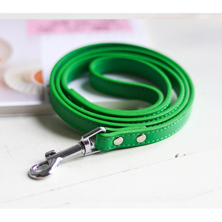 Leather Dog Collar and Leash Set - Fluffy Fussion