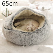 2-in-1 Plush Pet Bed (Round & Warm)