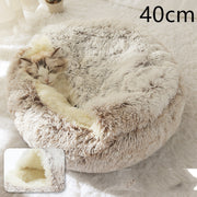2-in-1 Plush Pet Bed (Round & Warm)
