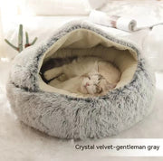2-in-1 Plush Pet Bed (Round & Warm)