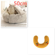 2-in-1 Plush Pet Bed (Round & Warm)