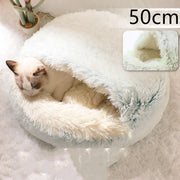 2-in-1 Plush Pet Bed (Round & Warm)