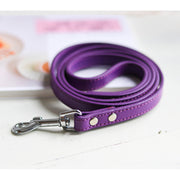 Leather Dog Collar and Leash Set - Fluffy Fussion