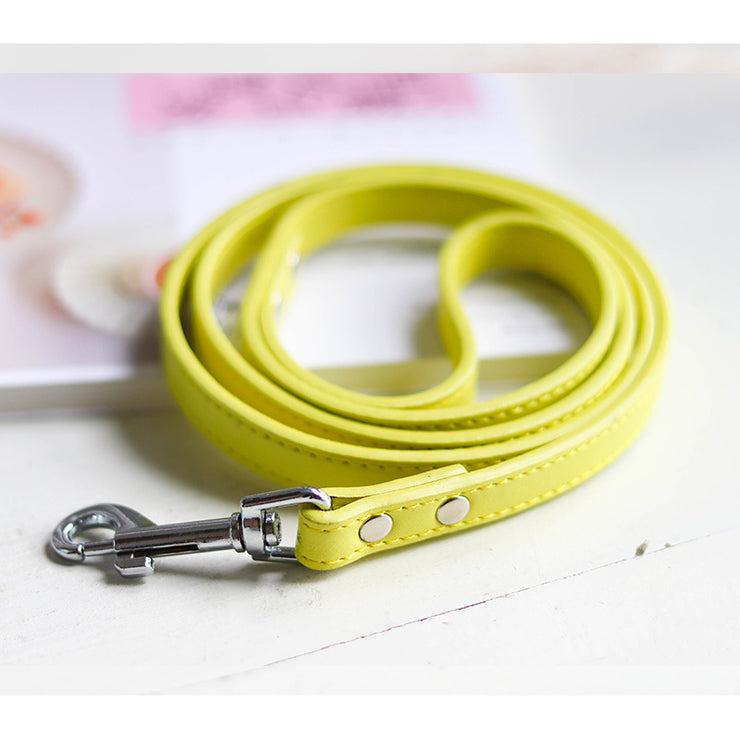 Leather Dog Collar and Leash Set - Fluffy Fussion