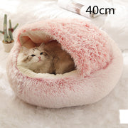 2-in-1 Plush Pet Bed (Round & Warm)