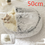 2-in-1 Plush Pet Bed (Round & Warm)