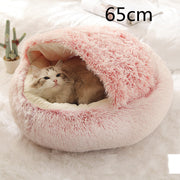 2-in-1 Plush Pet Bed (Round & Warm)
