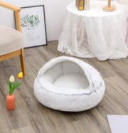 2-in-1 Plush Pet Bed (Round & Warm)