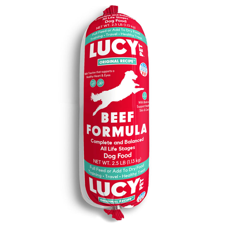 Lucy Pet Products Beef Formula Dog Food Roll 4 lb, (100600047)