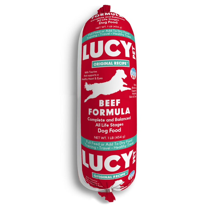 Lucy Pet Products Beef Formula Dog Food Roll 4 lb, (100600047)