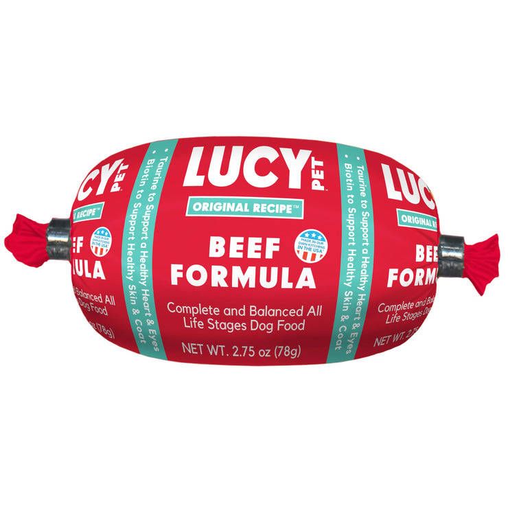 Lucy Pet Products Beef Formula Dog Food Roll 4 lb, (100600047)