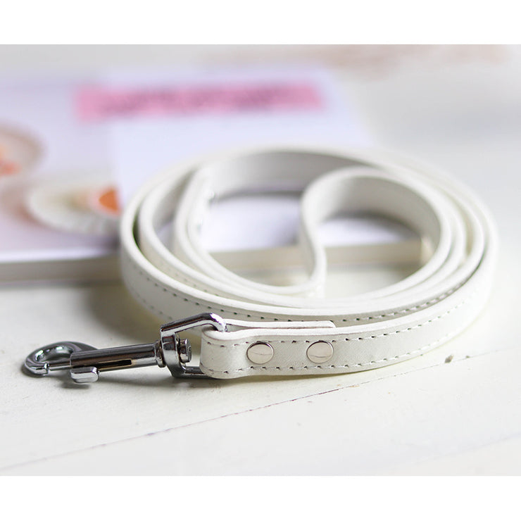 Leather Dog Collar and Leash Set - Fluffy Fussion