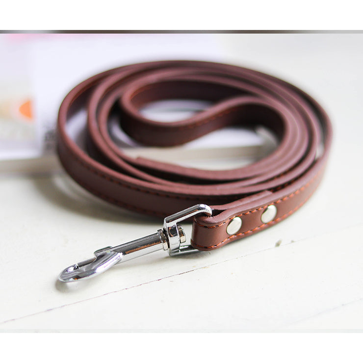 Leather Dog Collar and Leash Set - Fluffy Fussion