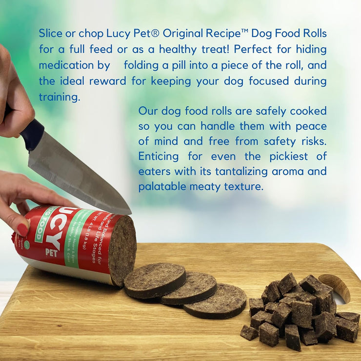 Lucy Pet Products Beef Formula Dog Food Roll 4 lb, (100600047)