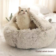 2-in-1 Plush Pet Bed (Round & Warm)