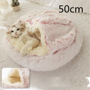 2-in-1 Plush Pet Bed (Round & Warm)