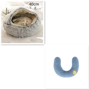 2-in-1 Plush Pet Bed (Round & Warm)
