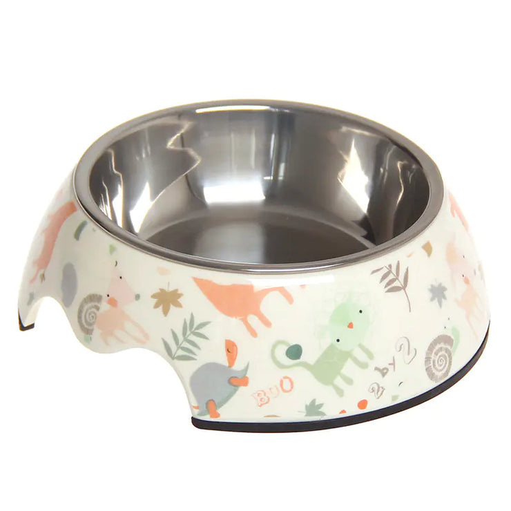 Non-Slip Stainless Steel Pet Bowl - Dual Design | Fluffy Fussion