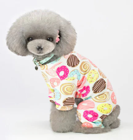 Dog Biker Striped Pajamas for Pets