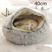 2-in-1 Plush Pet Bed (Round & Warm)