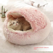 2-in-1 Plush Pet Bed (Round & Warm)