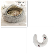 2-in-1 Plush Pet Bed (Round & Warm)