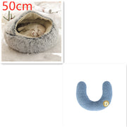 2-in-1 Plush Pet Bed (Round & Warm)