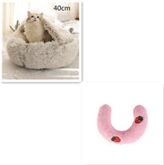 2-in-1 Plush Pet Bed (Round & Warm)