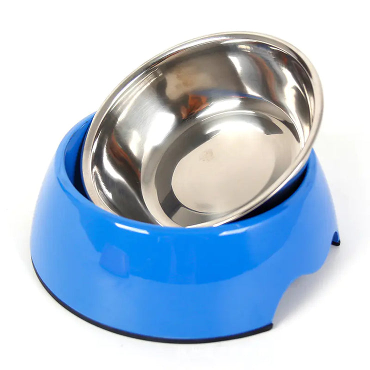 Non-Slip Stainless Steel Pet Bowl - Dual Design | Fluffy Fussion