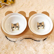 Spine Protection Bowl Holder for Cat Food and Water