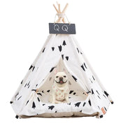 Pet Teepee Tent for Dogs Dog Cat Teepee Bed Portable &Washable Dog Houses Indoor Outdoor Puppy Beds for Small Dogs Cats Rabbits with Cushion and Blackboard
