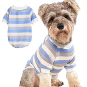 Striped Dog Sweater for Small Dogs Winter Sweatshirt Warm Pet Puppy Clothes Doggie Cat Clothing Blue Grey Medium